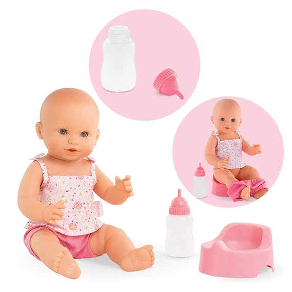 Corolle FPK23 mon Grand poupons Babypuppe mit Set, Rosa/Pink, 36 cm