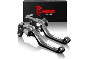MZS Black Dirt Bike Brake Clutch Levers Pivot Adjustable CNC Compatible with DRZ400E 2004-2007 / DRZ400S 2000-2024 / DRZ400SM 2005-2024 / DR200S 2015-2020 / DR250R 1996-2000 / DJEBEL250XC 1998-2007