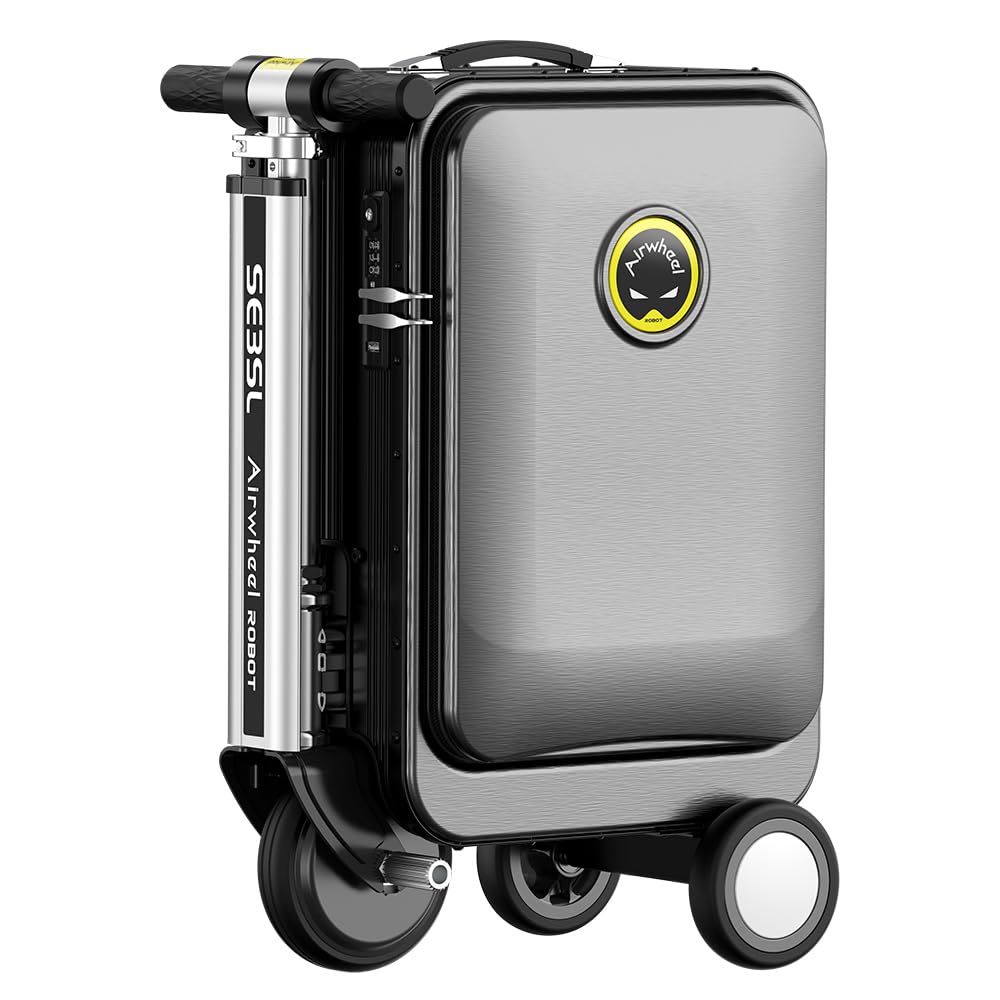 Airwheel SE3SL Lightweight Rideable Luggage Portable Riding Suitcase APP Control Carry-on Luggage, 6.8kg Ultra-Light for Travel (Black)