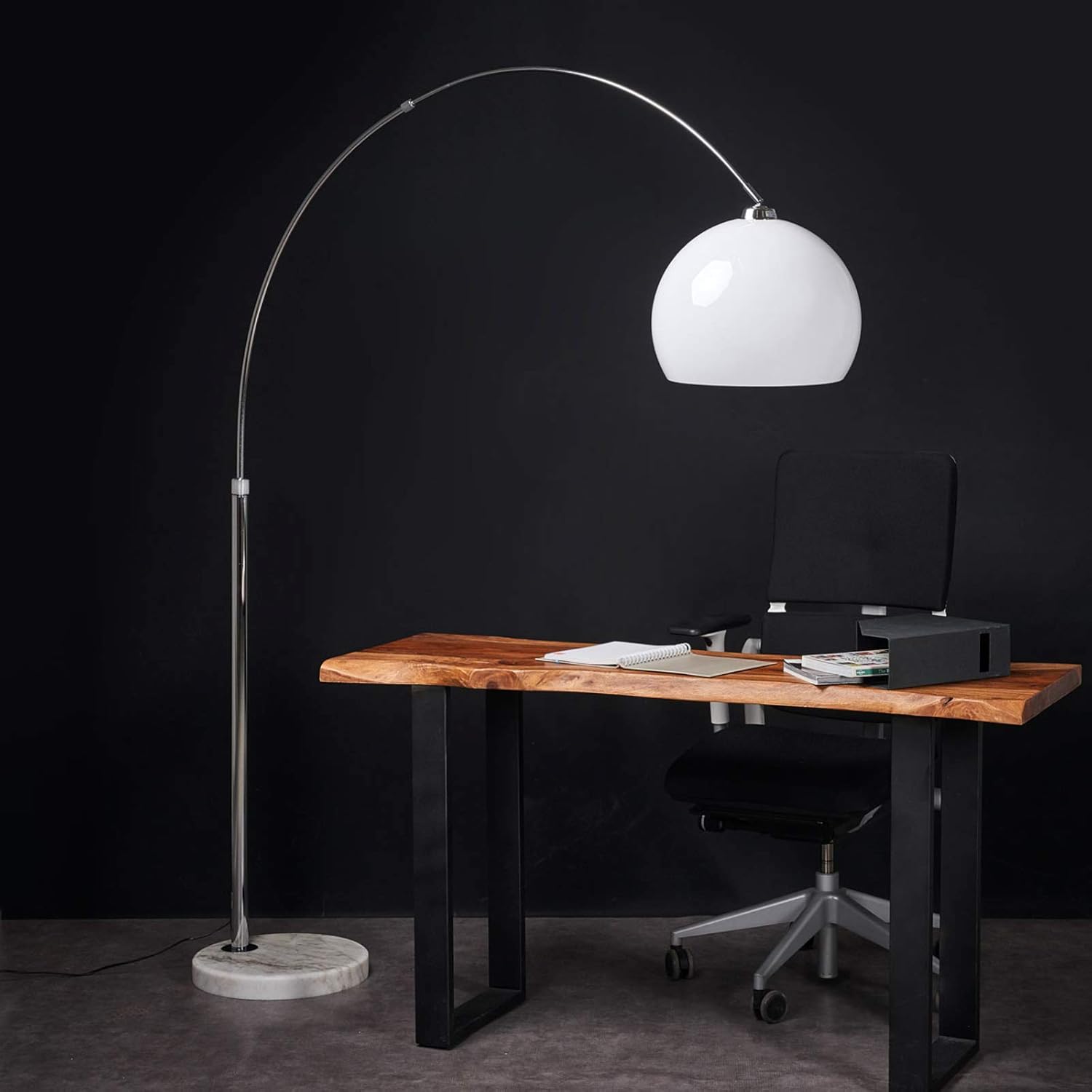 white standard lamp