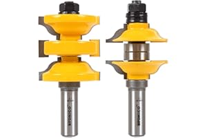 YONICO Router Bits Set Rail and Stile 2 Bit Entry Door Ogee 1/2-Inch Shank 12265