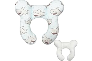 ZHOMA Baby Travel Pillow,Infant Neck Pillows for Car Seat,Newborn Head and Neck Support for Pushchair - Shark