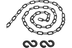 PATIKIL 13Ft Plastic Chain Barrier, Safety Link Chain with 2 S-Hooks for Crowd Control at Driveway Elevator Parking Lot, Black