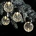 Set of 4 Color Changing & Warm White LEDs Crackle Glass Hanging Lights by SOLAscape