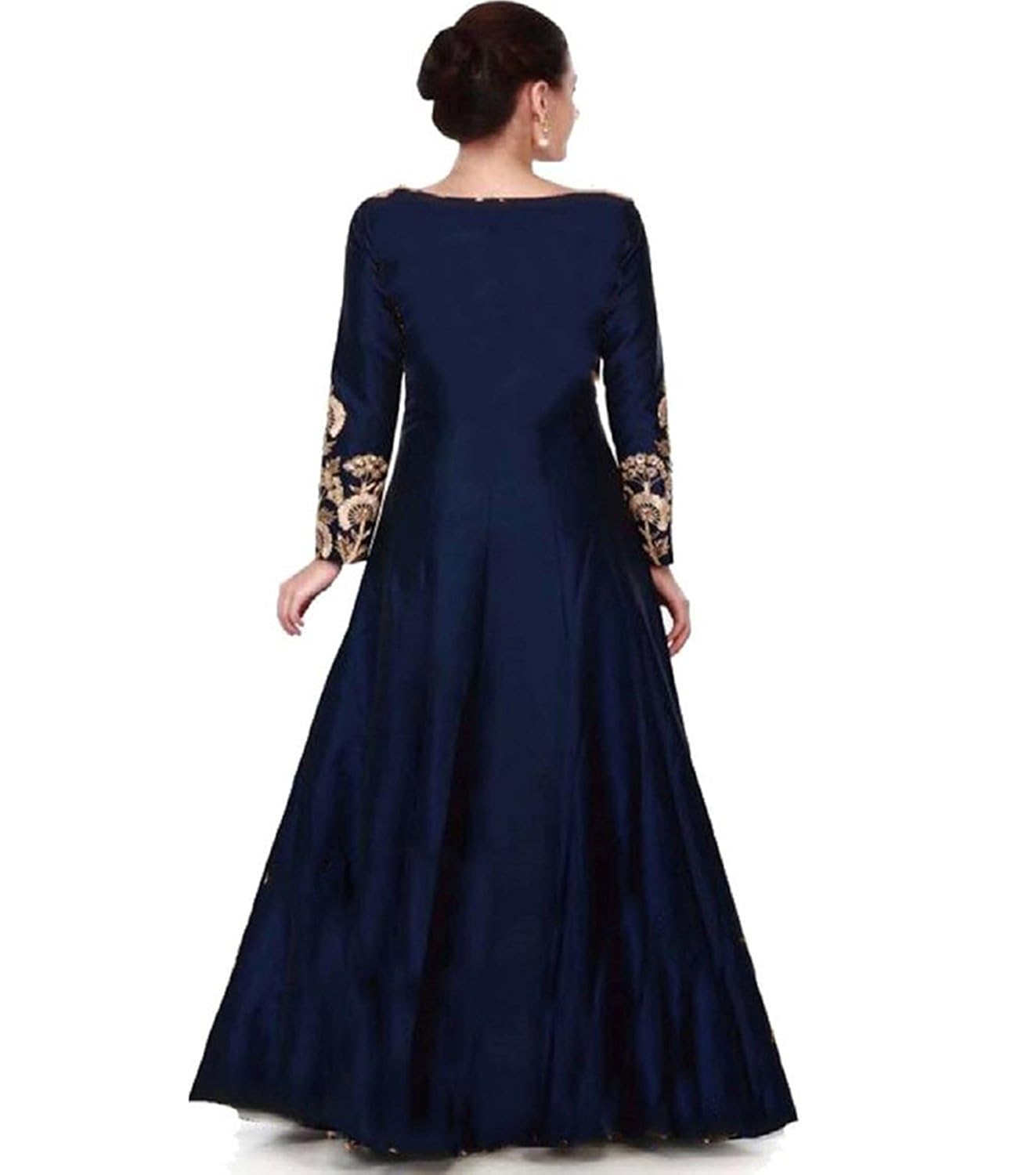 gloxi fashion women's blue tapheta silk gown