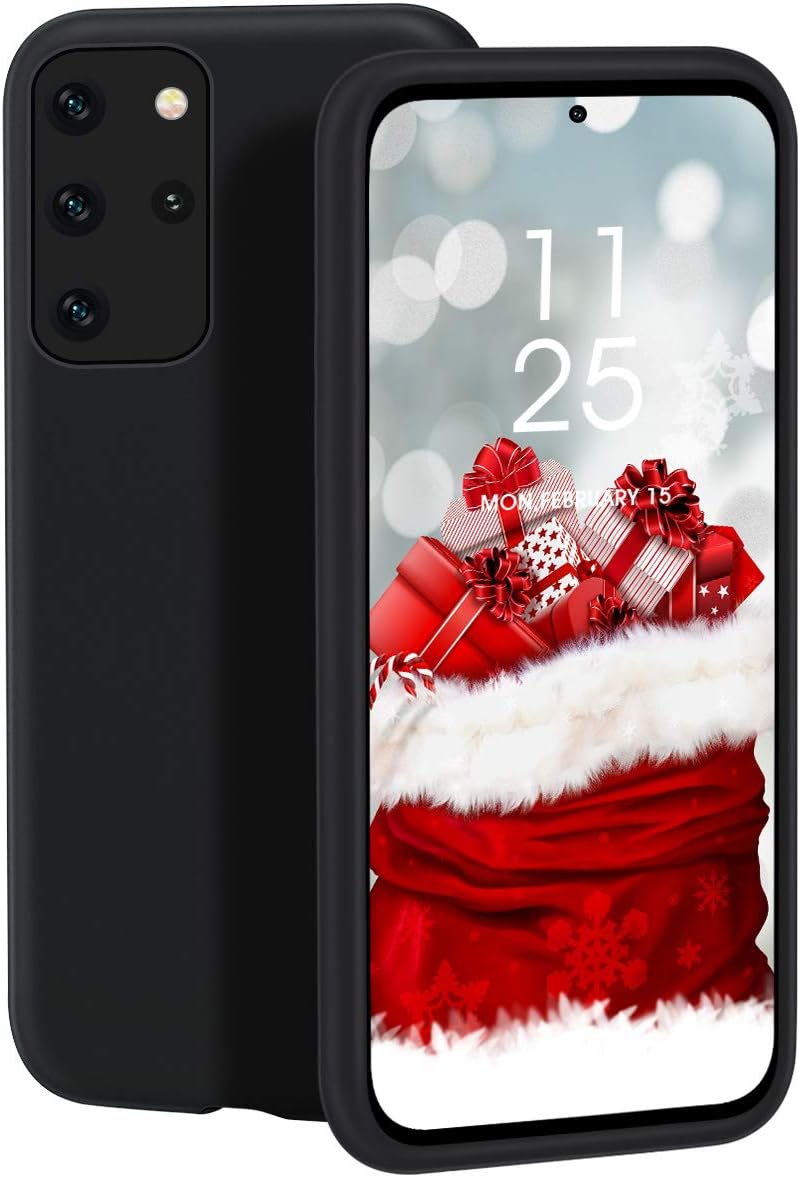 zelaxy Galaxy S20 Plus Case, Liquid Silicone Gel Rubber Shockproof Slim Shell with Soft Microfiber Cloth Lining Cushion Cover for Galaxy S20 Plus - Black