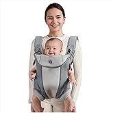JOYNCLEON Ergonomic Baby Carrier with Adjustable Strap,4-in-1 Newborn to Toddler Carrier,Breathable Mesh Baby Carrier for Sum