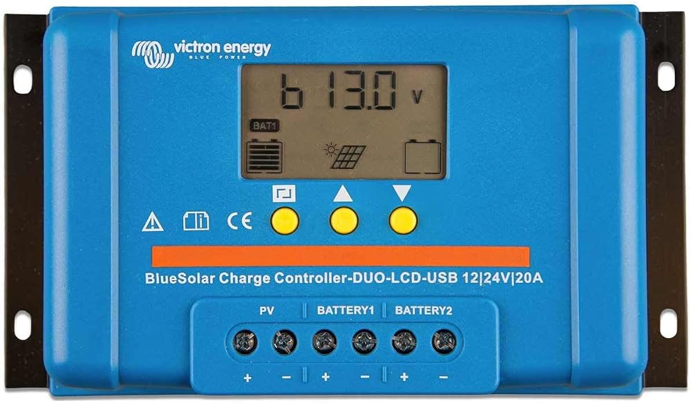 Victron Energy BlueSolar PWM DUO-LCD USB 12/24V 20A Charge Controller