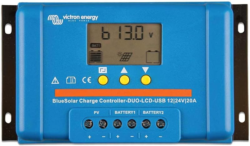 Victron Energy BlueSolar PWM DUO-LCD USB 12/24V 20A Charge Controller