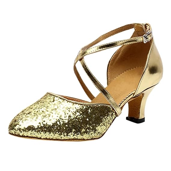 Damen Ausgestelltes Tanzschuhe/Standard Latin Rumba Waltz Prom Ballroom Dance Schuhe Satin Paillette By Vovotrade