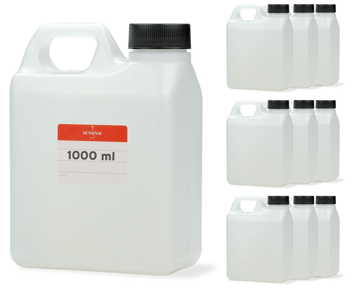 Set Di 3 Taniche In Plastica HDPE Da 1 Litro, Ermetiche, Per Alimenti, Olio E Campeggio