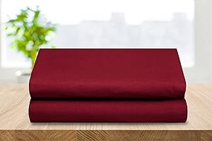 Elegant Comfort 2-Pack Luxury Flat Sheet Premium Hotel Quality Wrinkle and Fade Resistant 1500 Thread Count Egyptian Quality 2-Piece Bed Top Sheet, Full/Queen, Burgundy