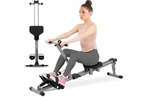 DELLFY Rowing Machine,Rowing Machines for Home Use Foldable,Rower Machine for a Living Room Workspace,Extended Silent Dual-Track,8 Steel Ball Bearing Pulleys.