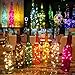 KINGTOP Wine Bottle Lights 9 Pack Copper Wire Cork Bottles String Lights 2M 20 LEDs Battery Operated Micro Lights for DIY Parties Decorations Christmas Halloween Wedding(Warm White)