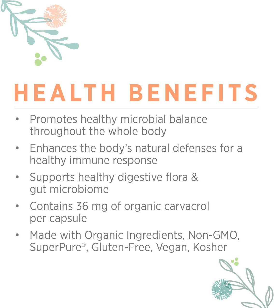 Pure Synergy SuperPure® Oregano Extract (60 Capsules) Made with Organic Oregano for Immune Health Support: Health & Personal Care