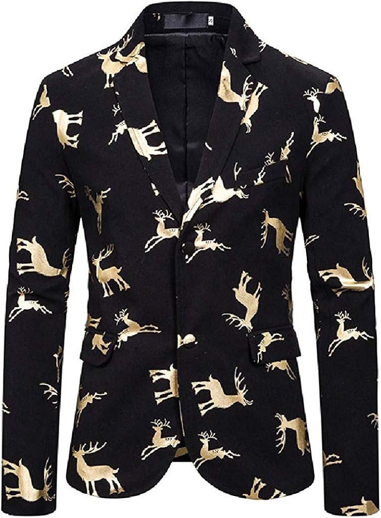 yvette buckmon Men's Two Button Fit milu Gilded Casual Christmas Sport