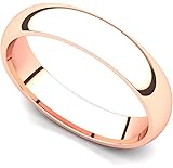 Juno Jewelry 14k Rose Gold 4mm Classic Plain Comfort Fit Wedding Band Ring
