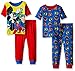 DC Comics Little Boys Comic-Squad 4-Piece Pajama Set Red/Blue 3T