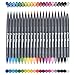 Cedar Markers Dual Tip Brush Pens. 21 Calligraphy Pen Set. Fine liner and Brush Tip Markers. Colored Pens, Art Pens for Adult Coloring Book and Bullet Journal. (21)