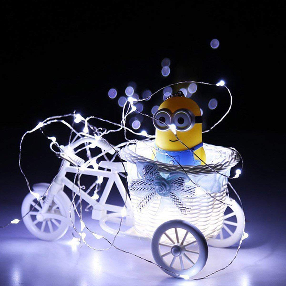 GALYGG LED Copper Wire String Lights,33ft 100 LEDs,Waterproof Decorative Light with Power Apdater,Fairy String Lights for Patio,Bedroom,Wedding,Party,Christmas Tree,Garden,Indoor and Outdoor - White