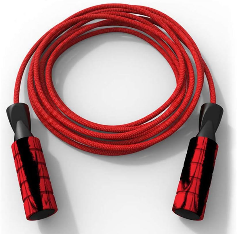 YIQING,Jump Ropes,Adult Kids Ball-Bearing Fitness Adjustable Skipping Rope Braided Cable Foam Handle(Red)