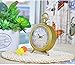 NIKKY HOME Vintage Gold Table Clock, Battery Operated Rustic Design, Chic Décor for Fireplace Mantel, Shelf, Desktop, Countertop