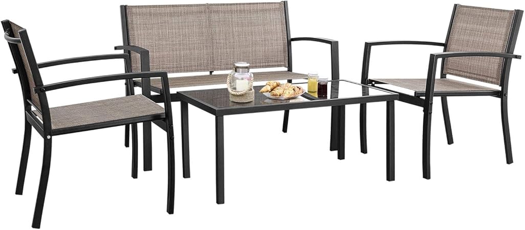Amazon Com Devoko 4 Pieces Patio Furniture Set Outdoor Garden