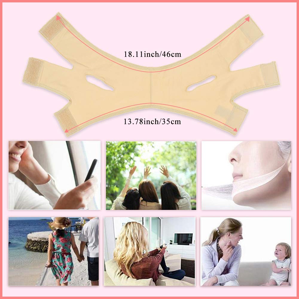 Double Chin Reducer Strap, Reusable Pain-Free V Line Face Lifting Belt Bandage Great for Women Men Eliminate Sagging Skin, Lifting Firming Skin, Anti Aging, Anti Wrinkle: Beauty