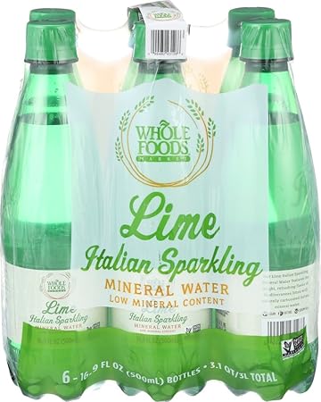 Amazon Com Whole Foods Market Lime Sparkling Mineral Water 16 9