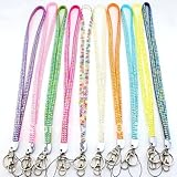 Leegoal Rhinestone Crystal Bling Badge Id Holder Key Lanyard (Many Colors)
