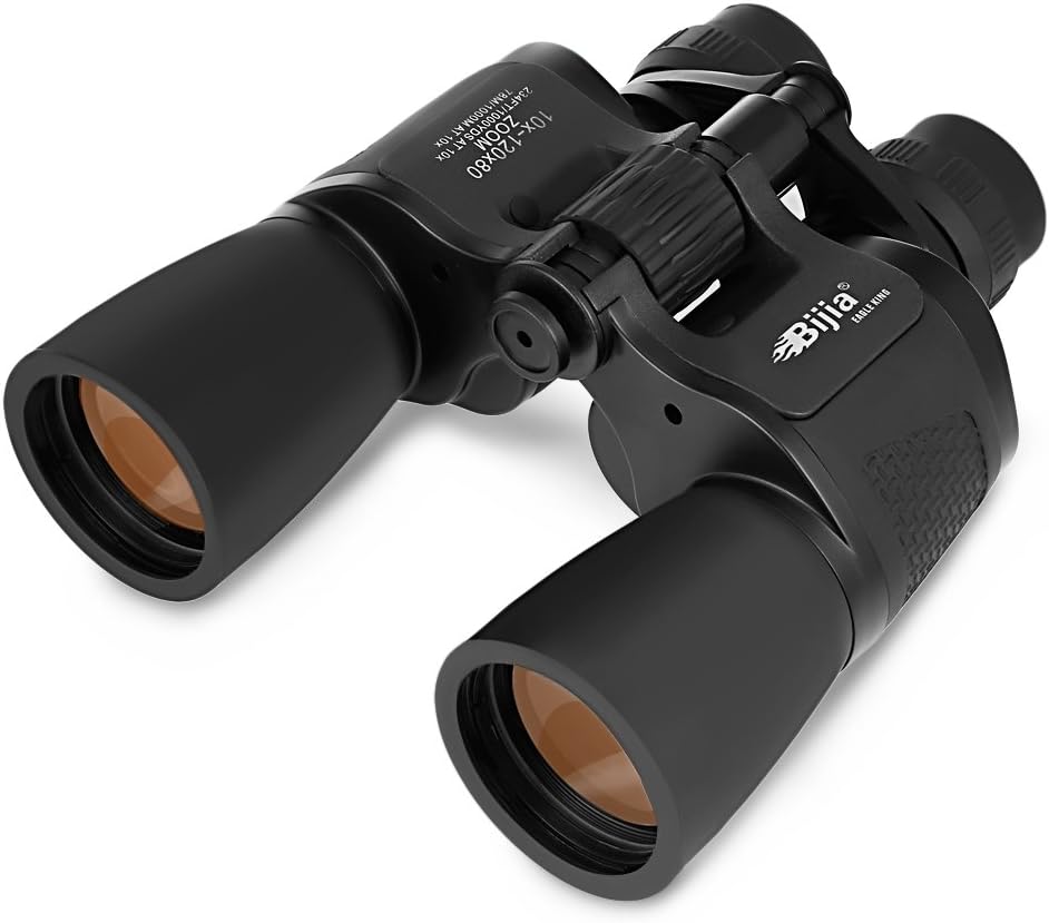 HD Prism Binoculars for Adults,BIJIA 10X-120X80 Roof Prism Compact Binoculars Stargazing Vision Wide-Angle Waterproof for Bird Watching, View and Stargazing, Hunting,Black