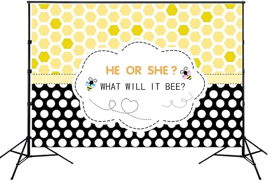 Photo Booth Props 7x5ft Bee Gender Reveal Photography Backdrop What Will Baby Bee He Or She Boy Or Girl Party Honey Bee Decorations Backdrop Photo Backgrounds Electronics Galeriaslastorres Com