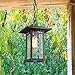 LOG BARN 1 Light Hanging Lantern Lamp Pendant Light in Painted Black Metal with Obscured Glass Shade, 13