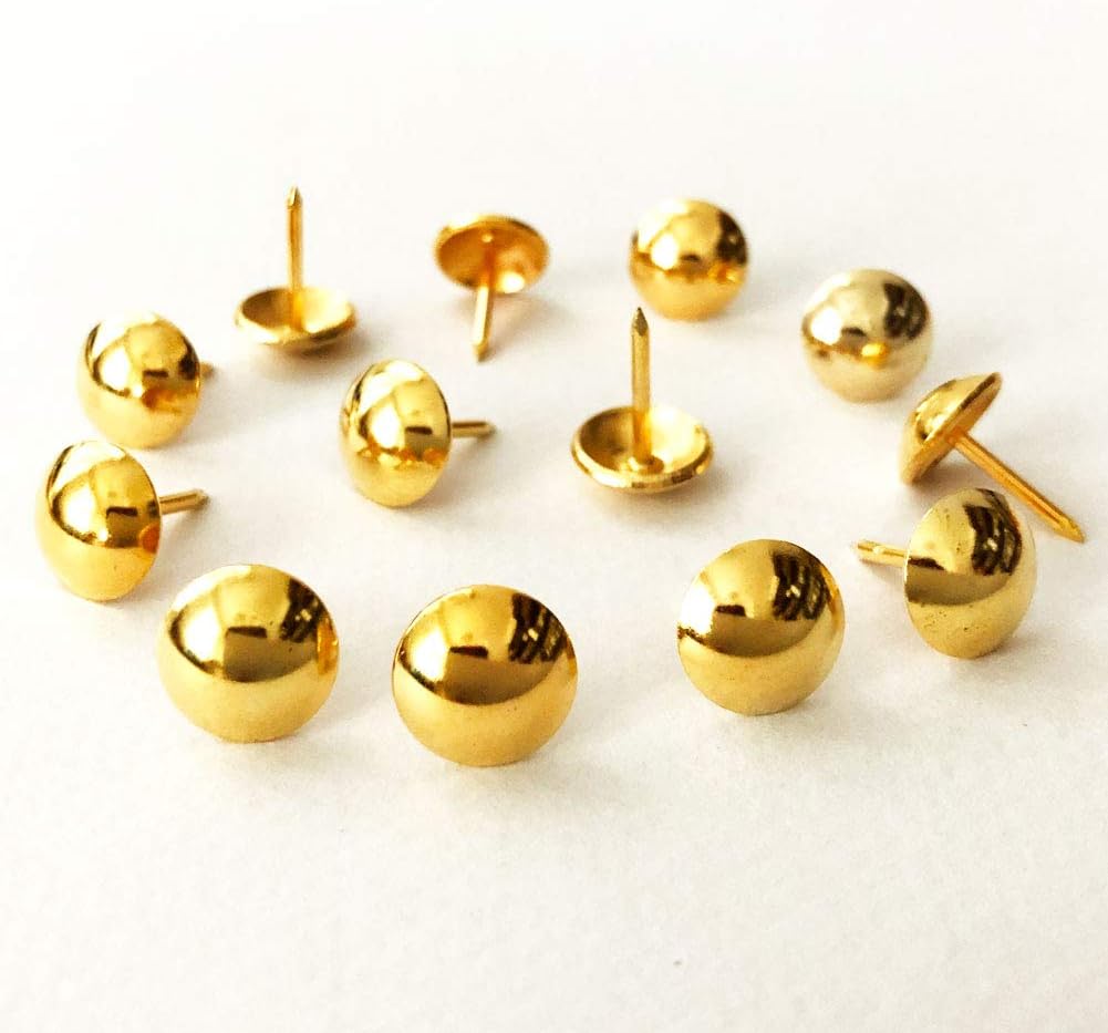 Let's Decorate 500pcs a lot: D11mmxL17mm Gold Color Sofa Upholstery Tacks Wooden Furniture Decorative Tacks Hobnail Thumb Nails Home DIY Upholstery Nails (Gold) - Image 3