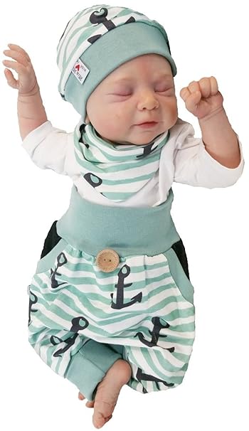Atelier MiaMia - Pumphose Set Baby Kind von 56, 62, 68, 74, 80, 86, 92, Designer Babyhose Set Limitiert !! Mint, Schwarze Ank