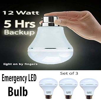 Buy Bluday Plastic 12w Ac Dc Emergency Led Bulb White Set Of 3 Online At Low Prices In India Amazon In