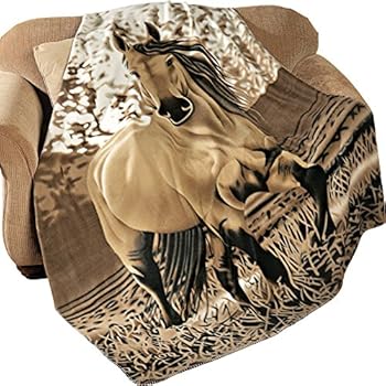 Western Horse Soft Fleece Throw Blanket, 63