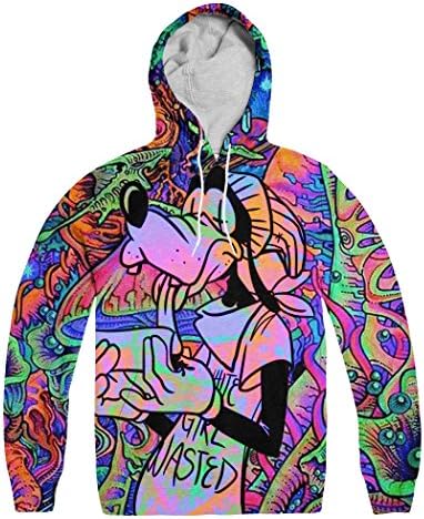 Cottonsyria Men's Dog Graphic Kangaroo Pocket Hoodies Cartoon Pullover Sweatshirts (Small, Dog)