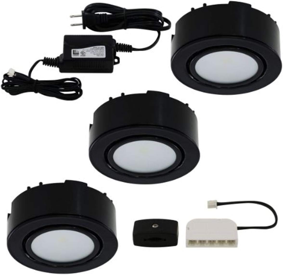 Liteline UCP-LED3-BK LED Three-Light Puck Kit, 12V, Black