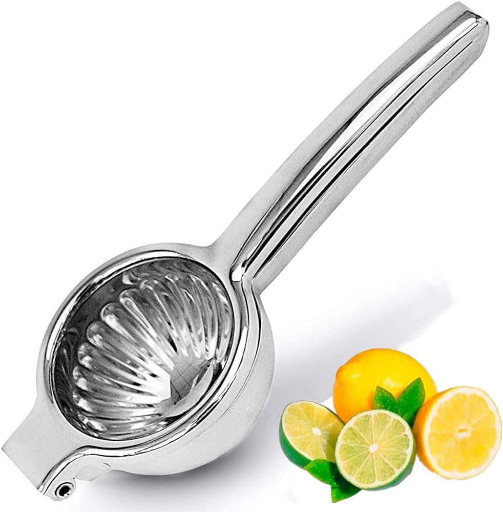 Extra-Large Stainless Steel Lemon and Lime Squeezer Press, Heavy Duty Handheld Juicer Squeezer Features13 Holes & Large Size