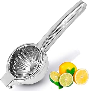 Extra-Large Stainless Steel Lemon and Lime Squeezer Press, Heavy Duty Handheld Juicer Squeezer Features13 Holes & Large Size