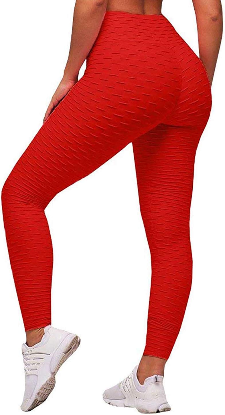 Womens Ruched Butt Lifting High Waist Yoga Pants Tummy Control Leggings Tight