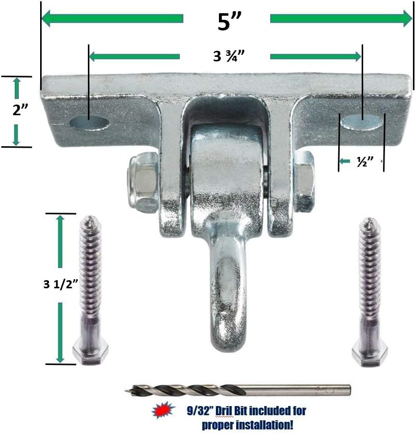 Safe-Kidz Heavy Duty Swing Hangers :: Set of 4 Playset Hangers for Wooden Swing Sets :: Complete Kit Includes Mounting Hardware, Snap Hooks & Properly Sized Drill Bit for EZ Installation: Toys & Games