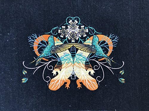 Fashion Patches for Jackets, Large patch 12 X 9.5 Inches, Hummingbird Patches for Jackets, Chameleon Patch