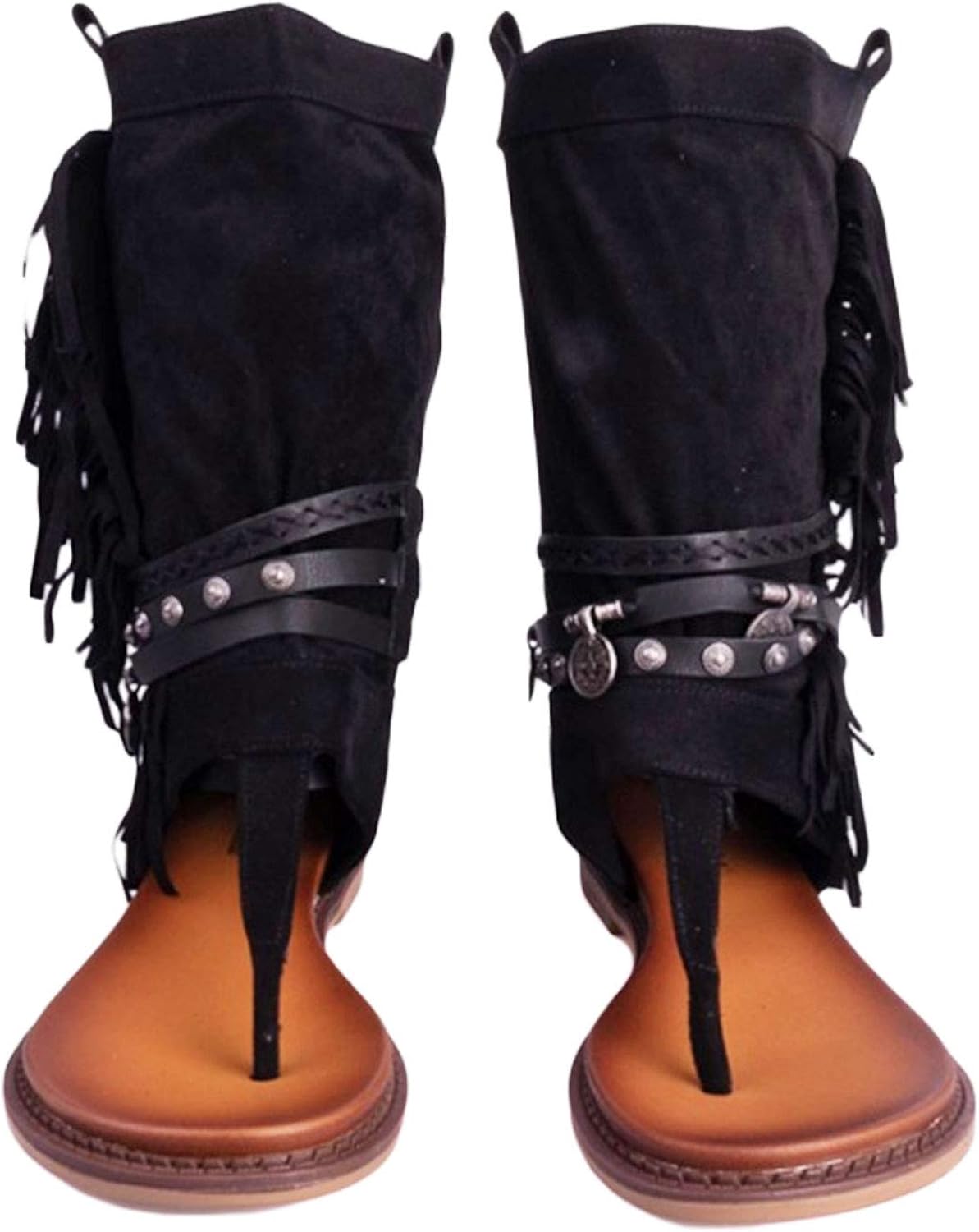 Toocool Stivali Indianini Donna camoscio Infradito Frange Gladiatore  A57-001 Scarpe da donna urban-earth.co.uk