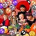Patelai 50 Pieces Christmas Red and Green Balloons 12 Inch Christmas Confetti Latex Balloons for Christmas Decoration Baby Shower Party Supplies(Black, Purple, Orange)