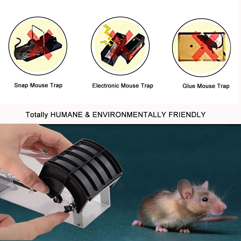 Ales Humane Mouse Trap, Reusable Rodent Trap No Kill, Plastic Catch and Release Trap, 1 Pack