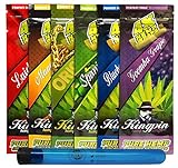 Bundle - 7 Items - Kingpin Flavored Hemp Wraps Sampler (6 Flavors, 1 Pack of Each) with Rolling Paper Depot Doobtube