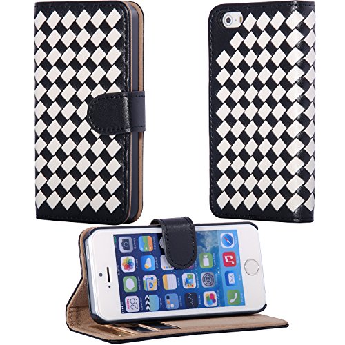 Iphone 5s case, techion premium woven pattern protective pu leath…