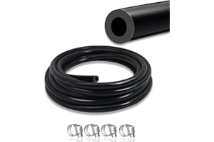SDZONGES Vacuum Hose Automotive, 5/16"(8mm) ID Vacuum Hose, 5FT Vacuum Lines Automotive, 130PSI Max Pressure Silicone Vacuum Hose, Vacuum Tube with 4pcs Hose Clamps.